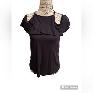 Black Cold Shoulder Top